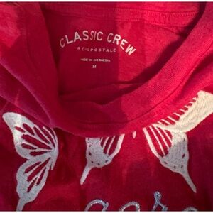 Aeropostale Red Crew Neck with White Butterfly Design